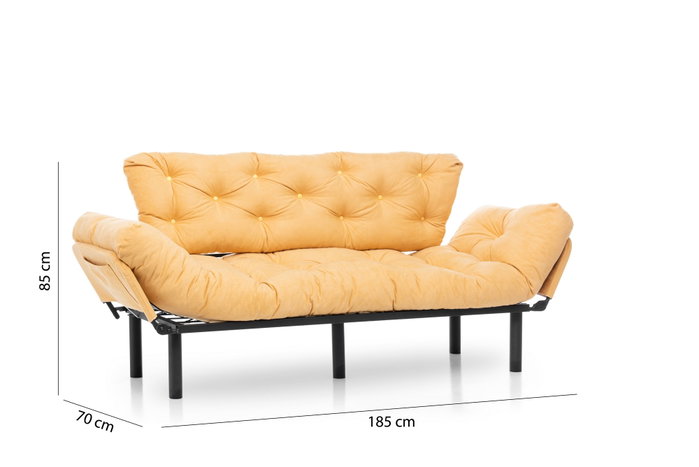 Atelier Del Sofa Nitta Triple - Sofá cama de 3 plazas, Mostaza